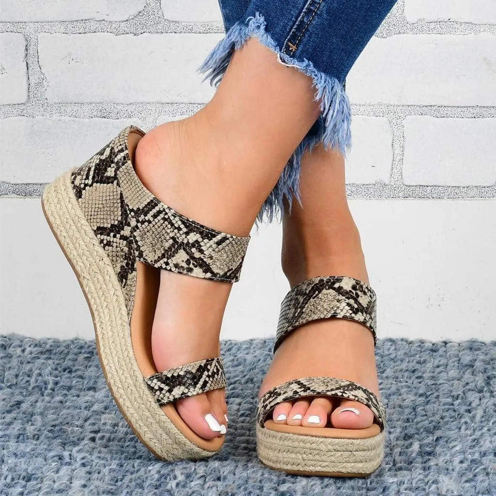Eduavar Sandals for Women 2023, Orthopedic Sandals for Women Espadrille Wedge Platform Sandals Anti-Slip Sandals