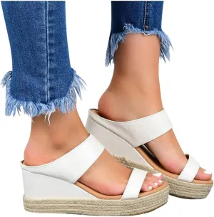 Eduavar Sandals for Women 2023, Orthopedic Sandals for Women Espadrille Wedge Platform Sandals Anti-Slip Sandals
