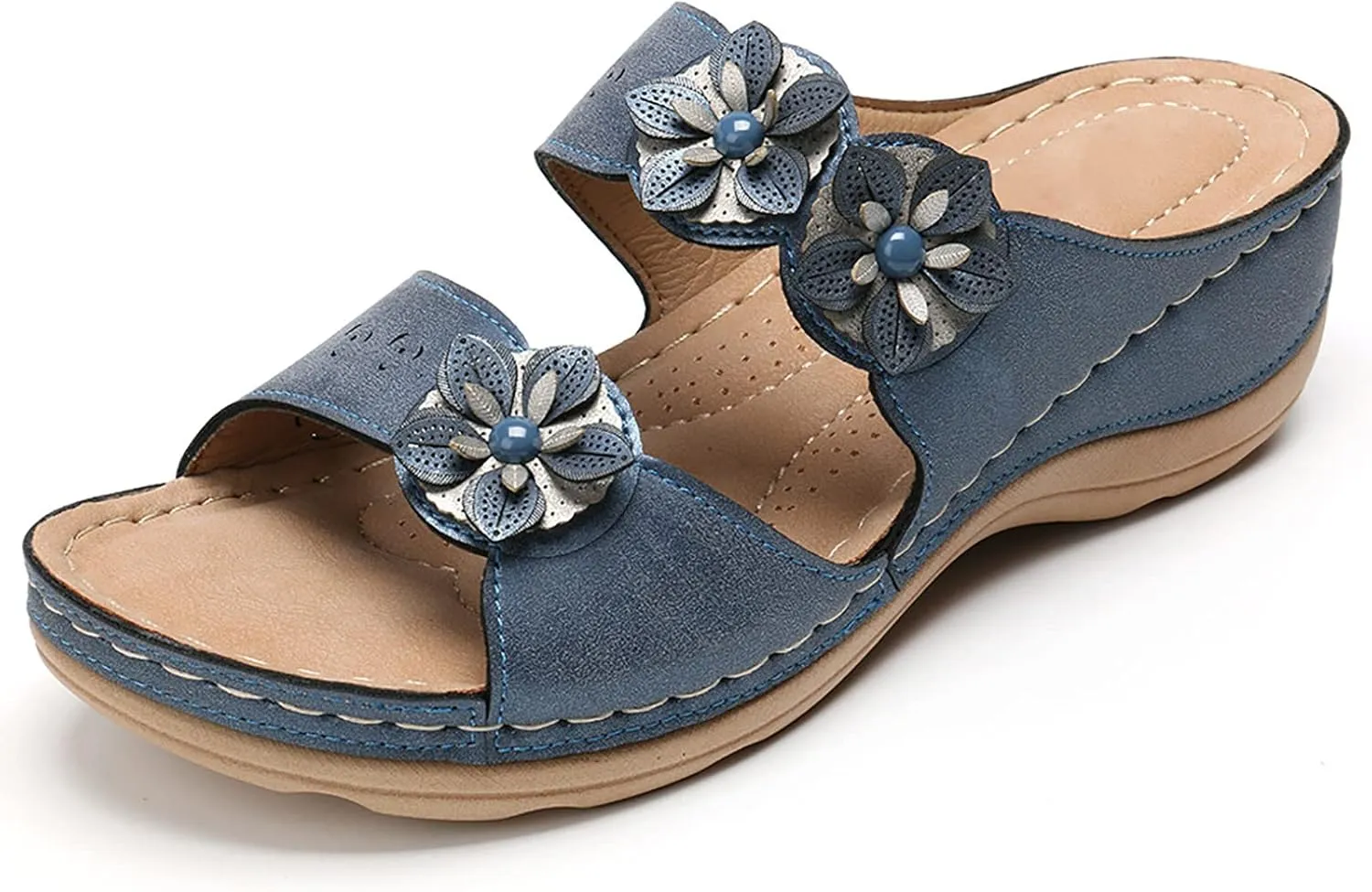 Eduavar Sandals for Women Casual Summer Orthopedic Sandals for Women Arch Support Sandals Women's Summer Flip Flops Slippers