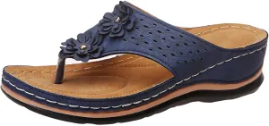 Eduavar Sandals for Women Casual Summer, Orthopedic Sandals for Women Open Toe Slip-on Sandals Summer Travel Beach Sandals