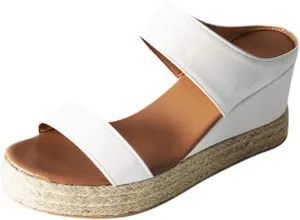 Eduavar Sandals for Women Dressy Summer, Platform Sandals Women Espadrille Wedge Sandals Summer Travel Sandals Slippers