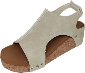 Eduavar Sandals for Women Dressy Summer, Wedge Sandals for Women Open Toe Platform Sandals Comfortable Beach Sandals Shoes
