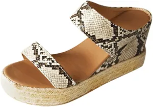 Eduavar Wedge Sandals for Women Dressy, Espadrille Sandals for Women Platform Open Toe Sandals Slippers Summer Beach Sandals