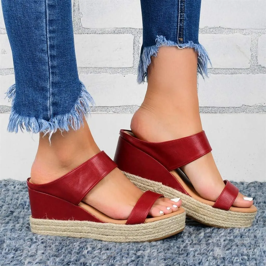 Eduavar Wedge Sandals for Women Dressy, Espadrille Sandals for Women Platform Open Toe Sandals Slippers Summer Beach Sandals