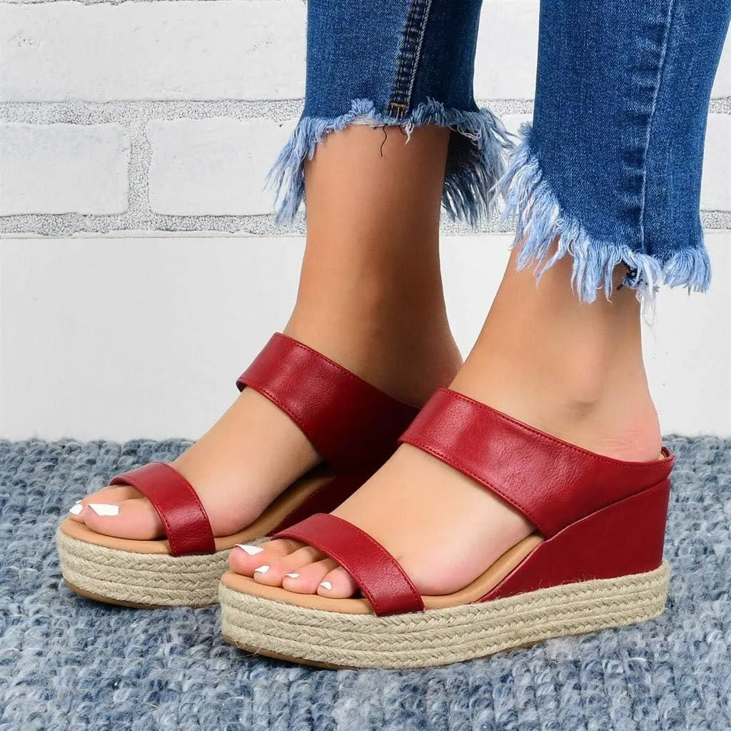 Eduavar Wedge Sandals for Women Dressy, Espadrille Sandals for Women Platform Open Toe Sandals Slippers Summer Beach Sandals