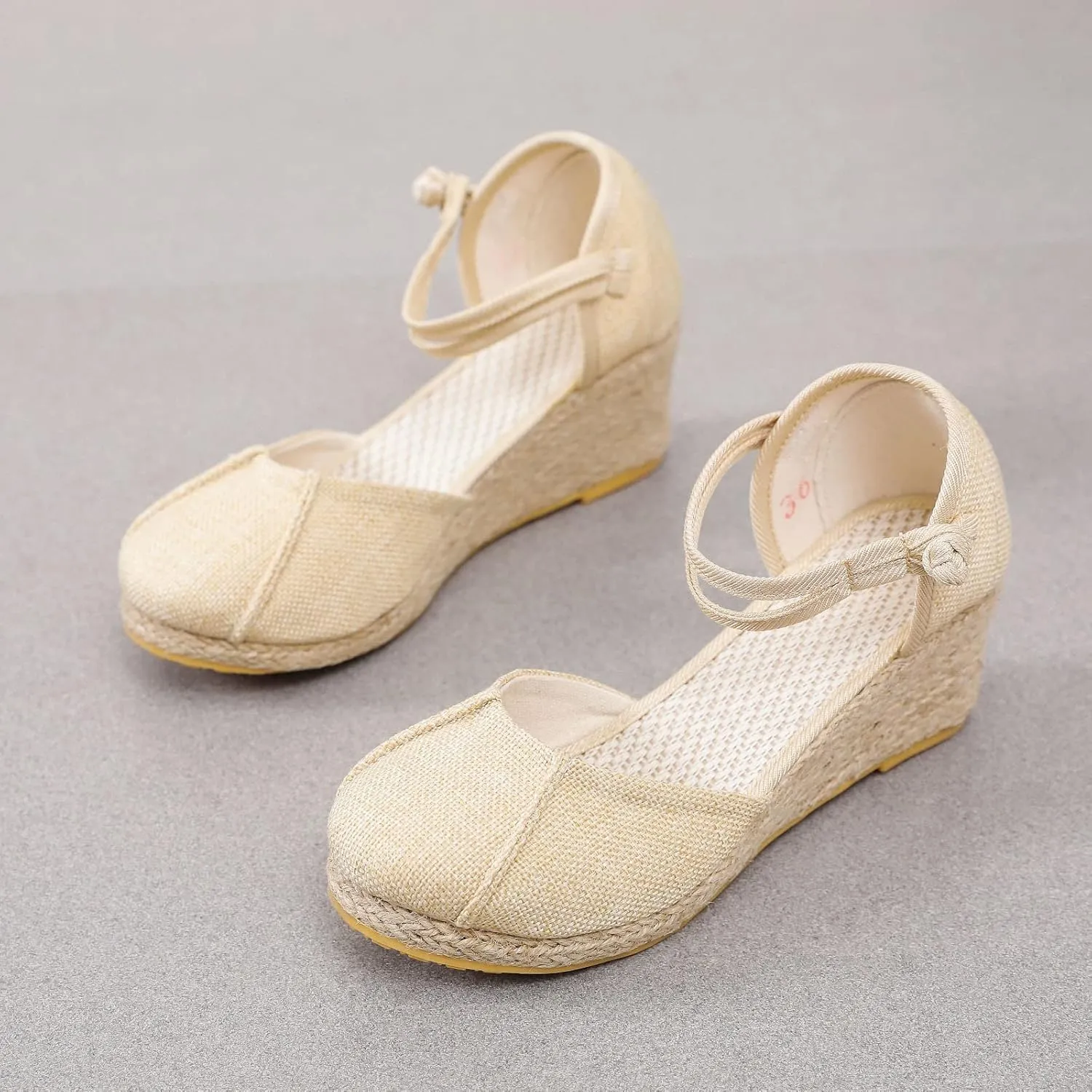 Eduavar Womens Wedge Sandals, Orthopedic Sandals for Women Close Toe Shoes Espadrille Wedge Platform Sandals