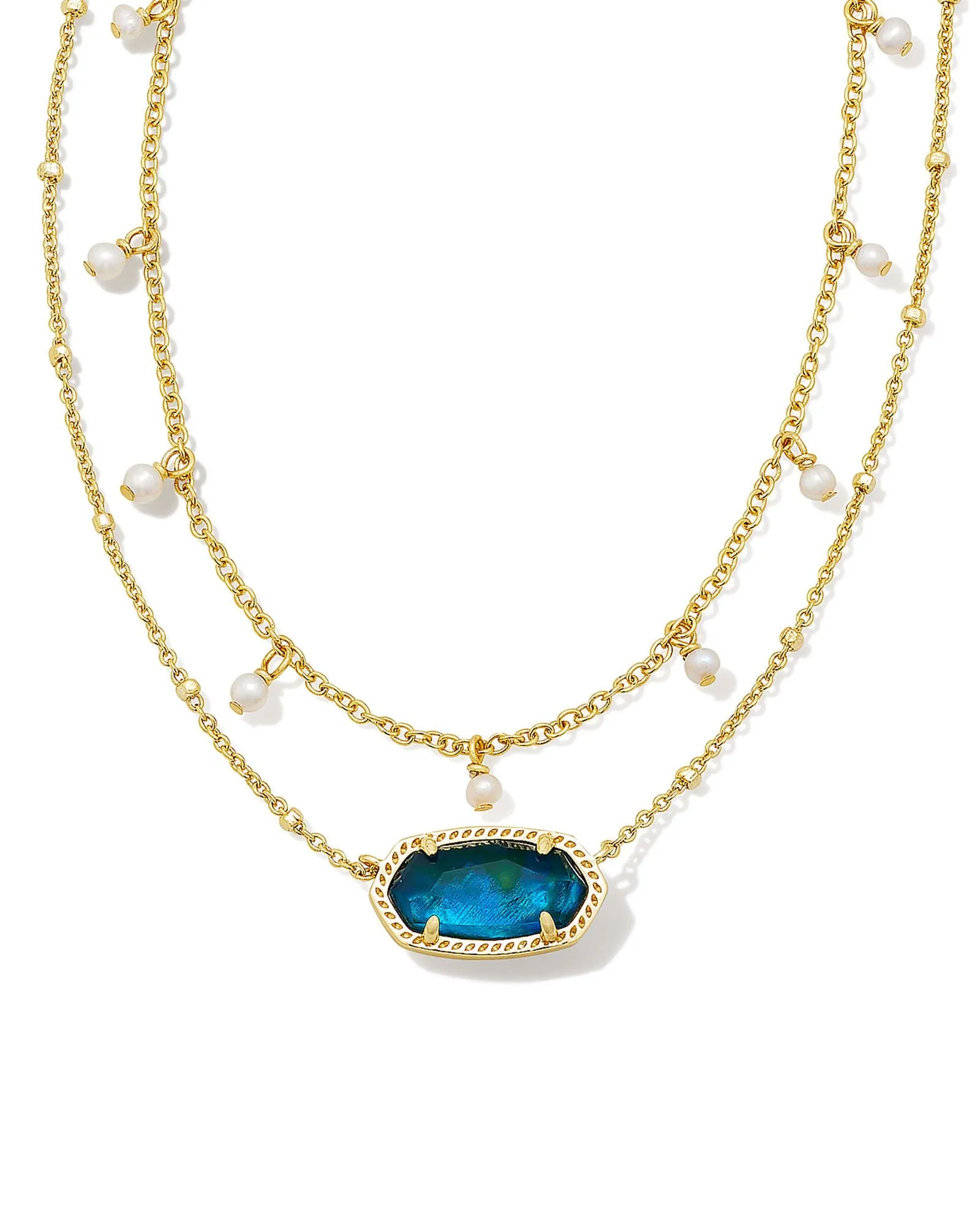 Elisa Gold Pearl Multi Strand Necklace