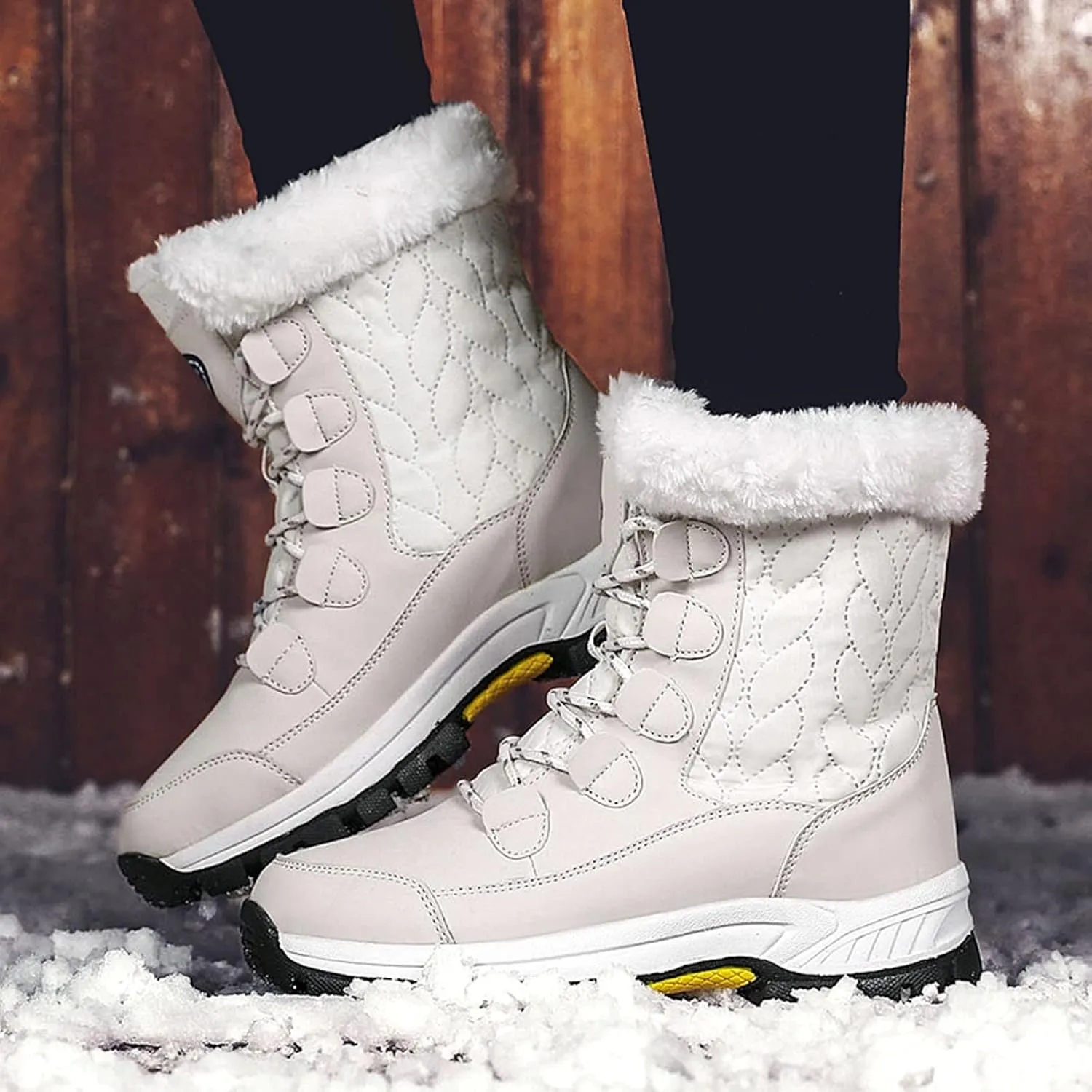 Extra Wide Calf Snow Boots for Women Boots Snow for Women 2023 Womens Winter Boots with Fur Waterproof Walking Boots Women Lightweight Botas Impermeables Para Mujer Nieve