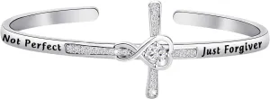 Faith Jewelry Christian Jewelry Religious Bracelet Not Perfect Just Forgiven Christian Cross Bracelet