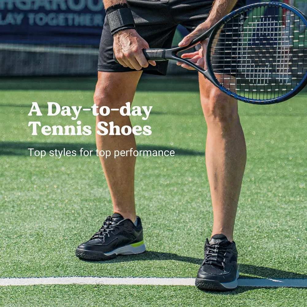FitVille Mens Wide Pickleball Shoes All Court Tennis Shoes with Arch Support for Plantar Fasciitis