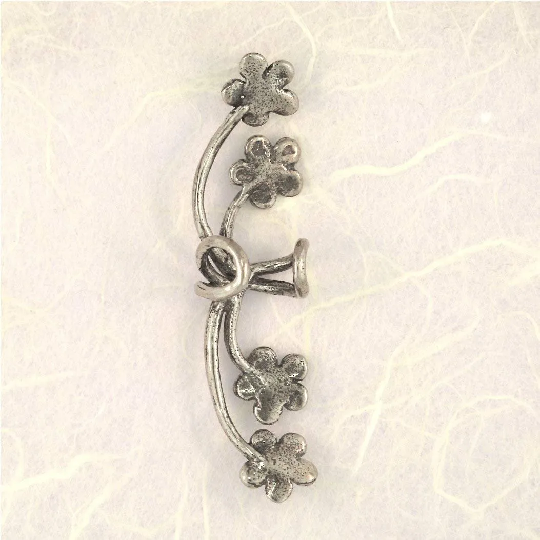 Flower Ear Cuff Silver Forget Me Not Flower Earcuff Flower Earring Flower Jewelry Non Pierced Ear Cuffs Floral Jewelry Boho Jewelry Hippie
