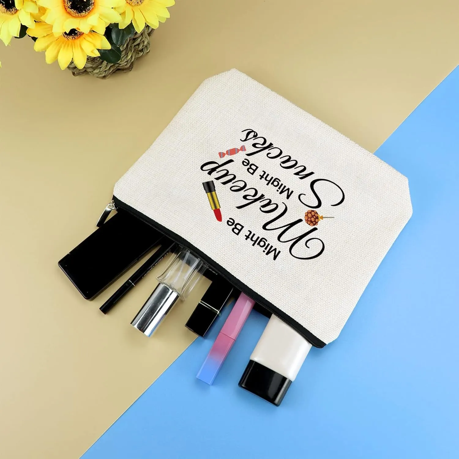 Funny Makeup Bag Gift for Women Teen Girls Best Friends Gift Idea Sister Travel Cosmetic Bag Halloween Christmas Birthday Gift for Friends Sister Daughter Mom Multifunction Pouch Make Up Bag
