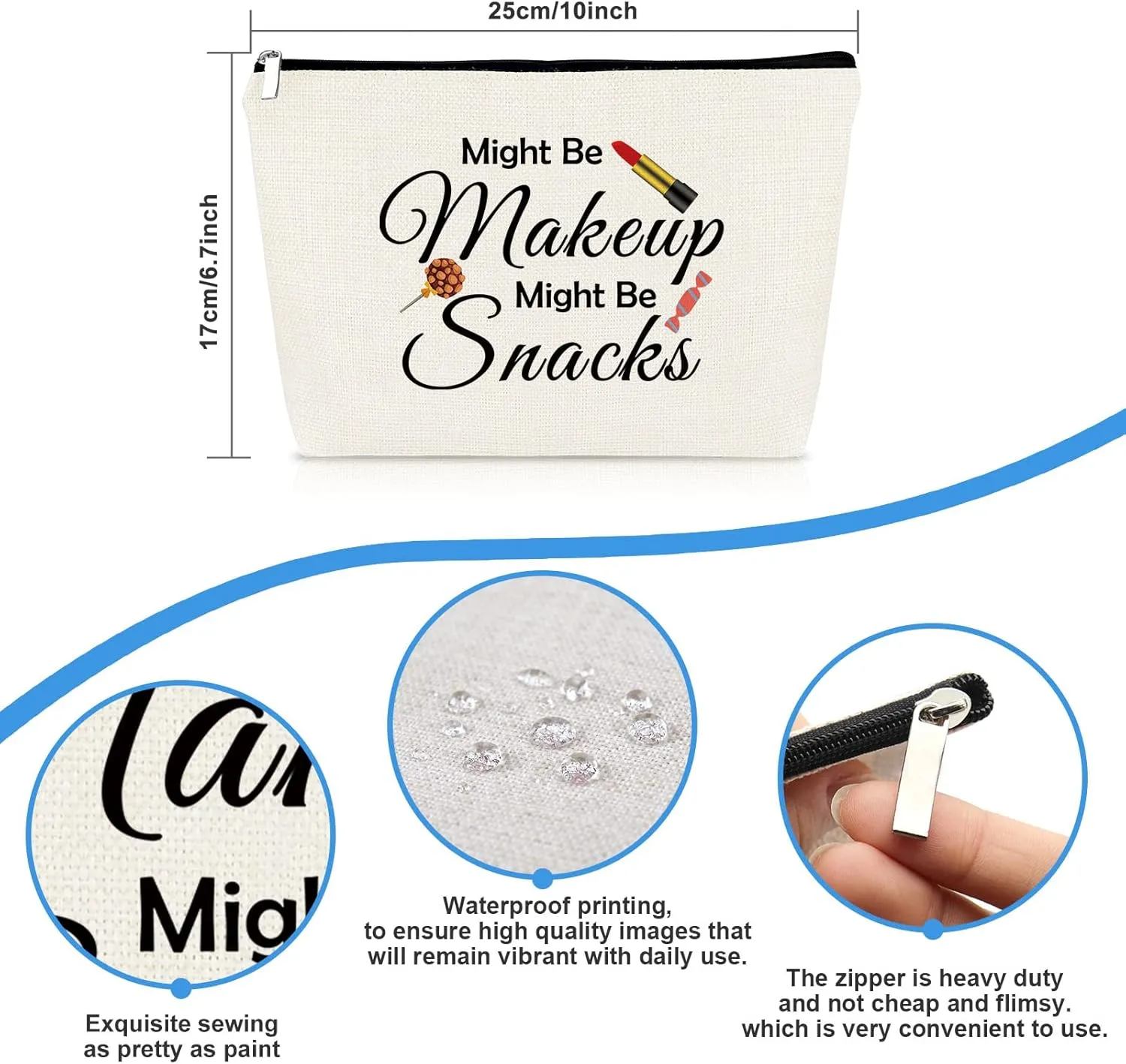 Funny Makeup Bag Gift for Women Teen Girls Best Friends Gift Idea Sister Travel Cosmetic Bag Halloween Christmas Birthday Gift for Friends Sister Daughter Mom Multifunction Pouch Make Up Bag