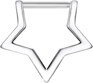 G23 Titanium Septum Ring Star Septum Jewelry CZ Daith Piercing Jewelry Star Septum Clicker Conch Piercing Jewelry Helix Earring for Women Man