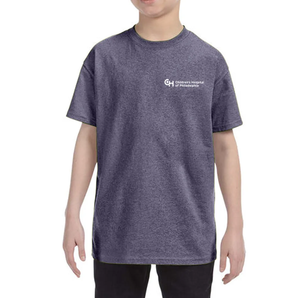 Gildan Youth Heavy Cotton Neutral Color T-Shirt with White Logo