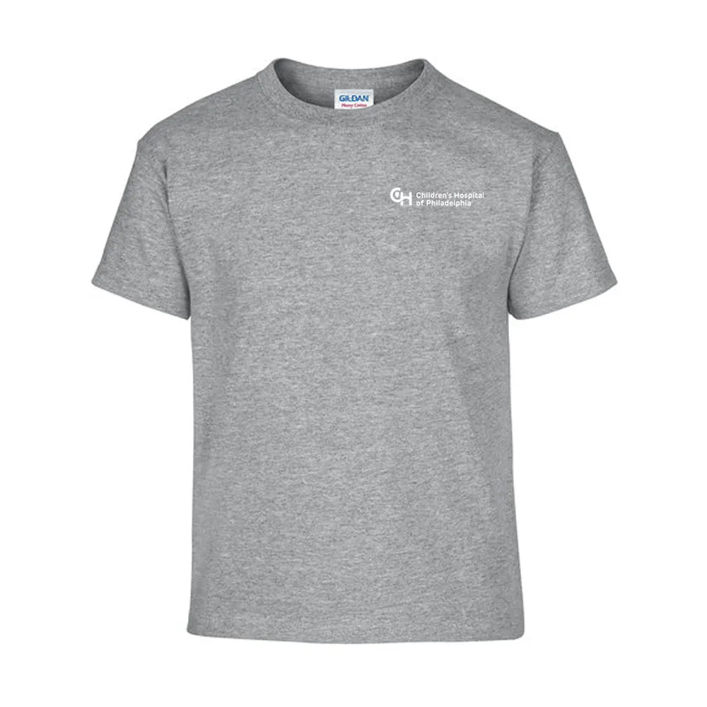 Gildan Youth Heavy Cotton Neutral Color T-Shirt with White Logo