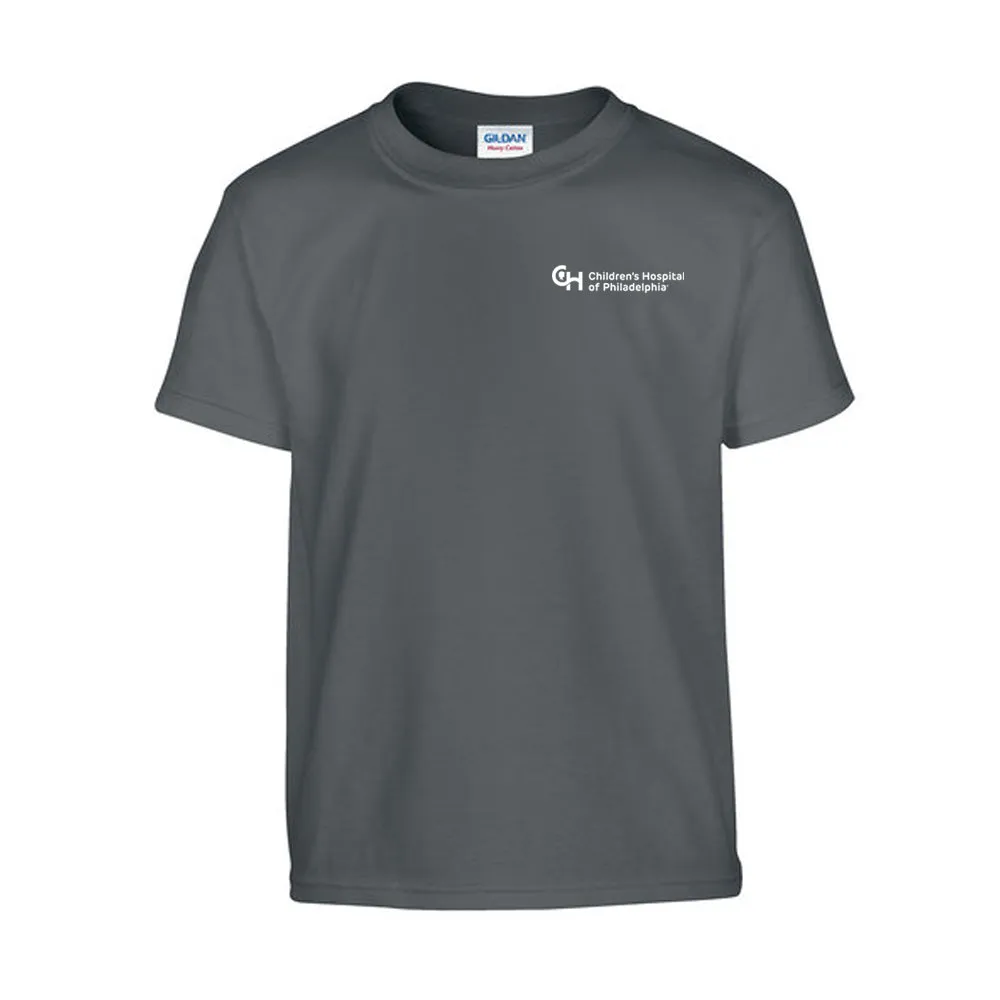 Gildan Youth Heavy Cotton Neutral Color T-Shirt with White Logo