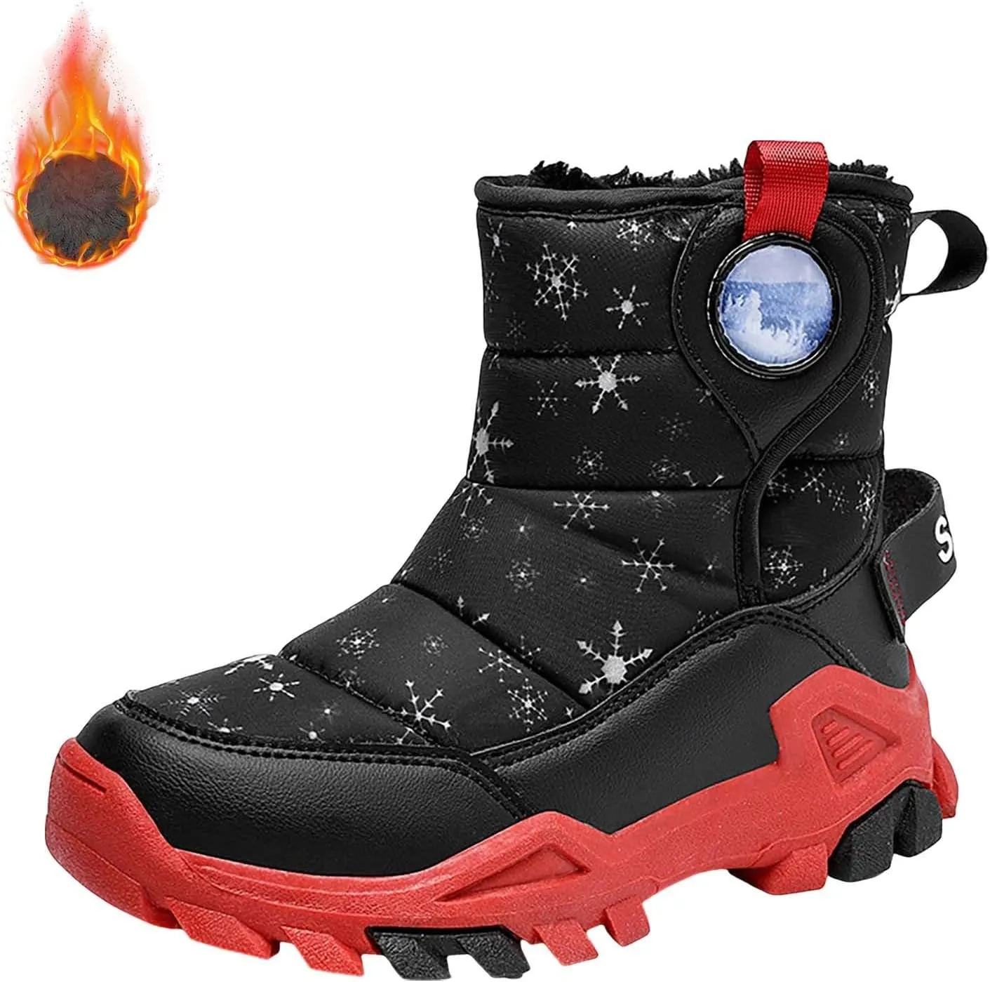 Girls Boys Snow Boots Outdoor Warm Comfortable Non Slip Mid Calf Padded Small Big Kids Winter Shoes Big Kid