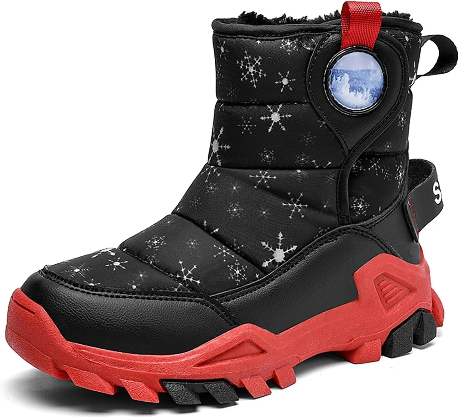 Girls Boys Snow Boots Outdoor Warm Comfortable Non Slip Mid Calf Padded Small Big Kids Winter Shoes for Toddler Girls