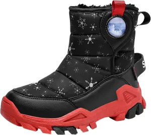 Girls Boys Snow Boots Outdoor Warm Comfortable Non Slip Mid Calf Padded Small Big Kids Winter Shoes for Toddler Girls