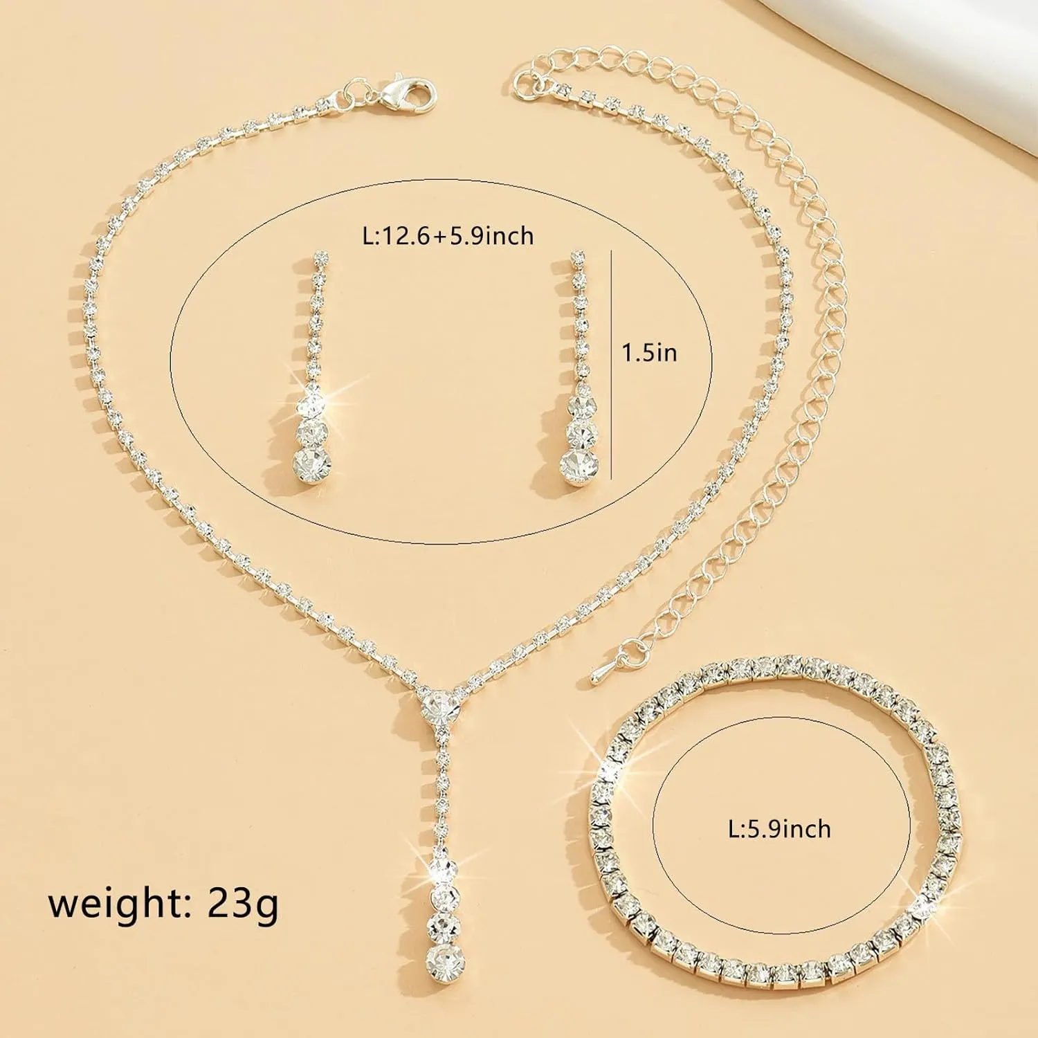 Gold Jewelry Set for Prom,Pearl Necklace Earrings Bracelet Crystal Bridal Wedding Prom Dresses Costume Jewelry Accessories Rhinestone Bridal Jewelry Set for Women