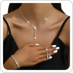 Gold Jewelry Set for Prom,Pearl Necklace Earrings Bracelet Crystal Bridal Wedding Prom Dresses Costume Jewelry Accessories Rhinestone Bridal Jewelry Set for Women