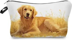 Golden Retriever Makeup Bag Cute Small Organizer Zipper Pouch Golden Retriever Cosmetic Bag Birthday Present for Women Friends -3