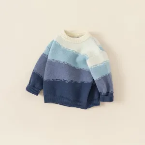 Gradient Color Block Knitted Sweater
