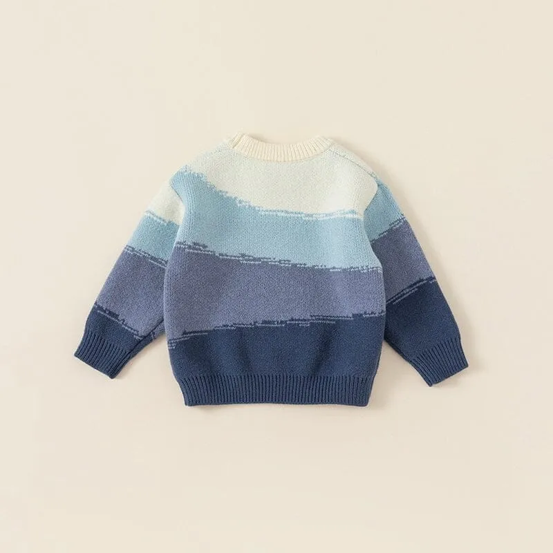 Gradient Color Block Knitted Sweater