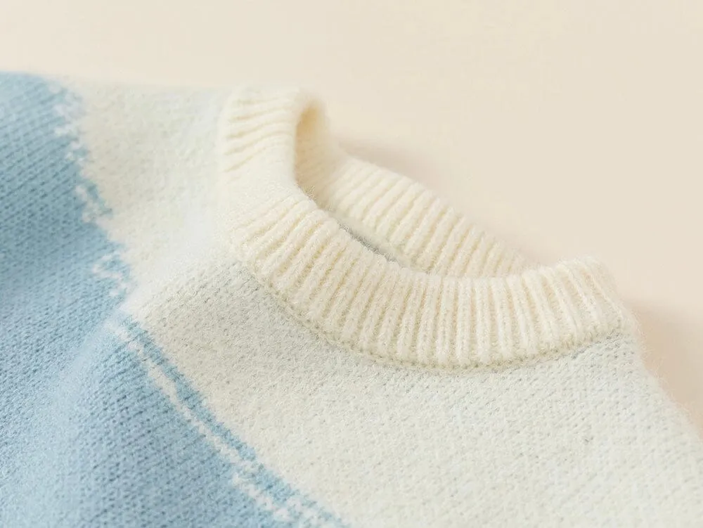 Gradient Color Block Knitted Sweater