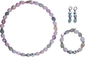 Handmade Bead Jewelry Set for Women Chunky Statement Necklace Earring and Bracelet Set Boho Collar Jewelry Pendant Earrings Clasp Metal Fashion Jewelry Set