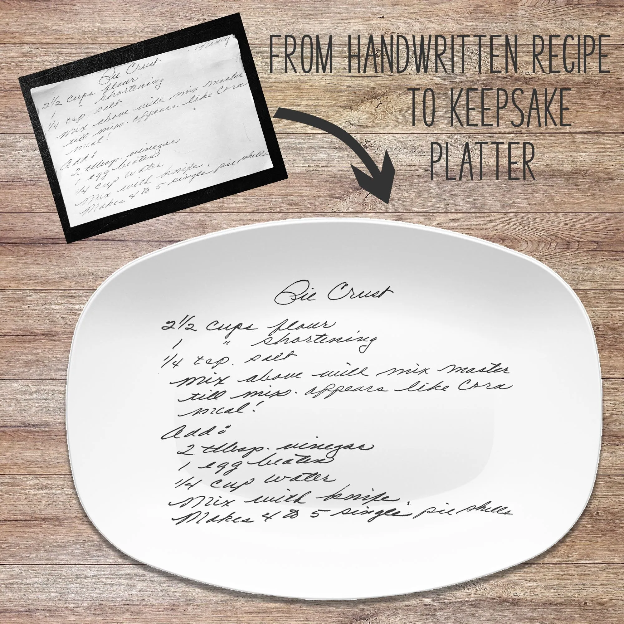 Handwritten Recipe Personalized Platter, Lemon Design