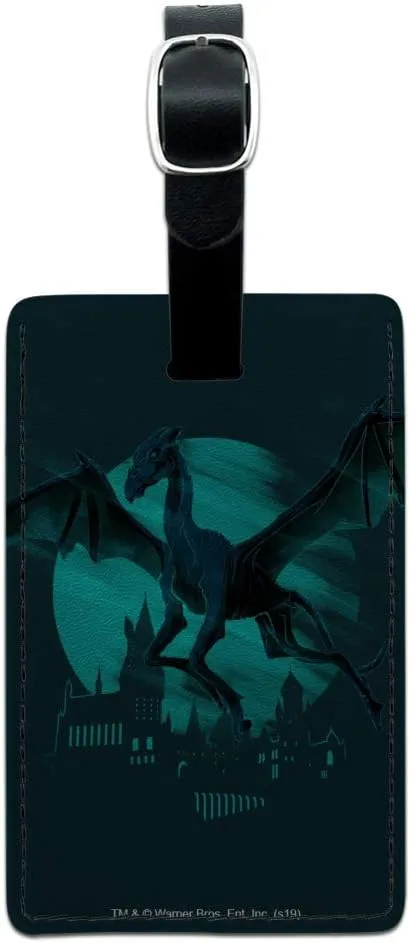 Harry Potter Thestral Rectangle Leather Luggage Card Suitcase Carry-On ID Tag