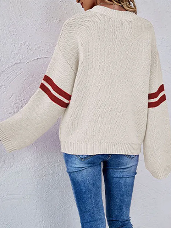 Heart Printed Crew Neck Sweater