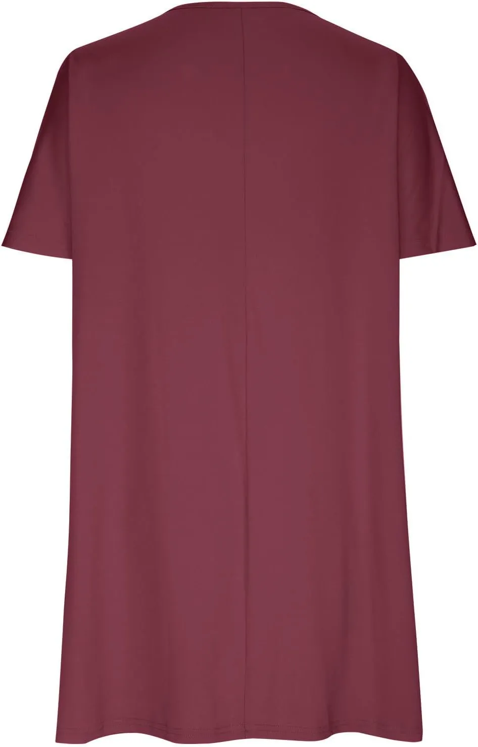 HGps8w Plus Size Women's T-Shirt Dress Summer Casual Short Sleeve Solid Color Loose Loungewear Dresses Nightshirts