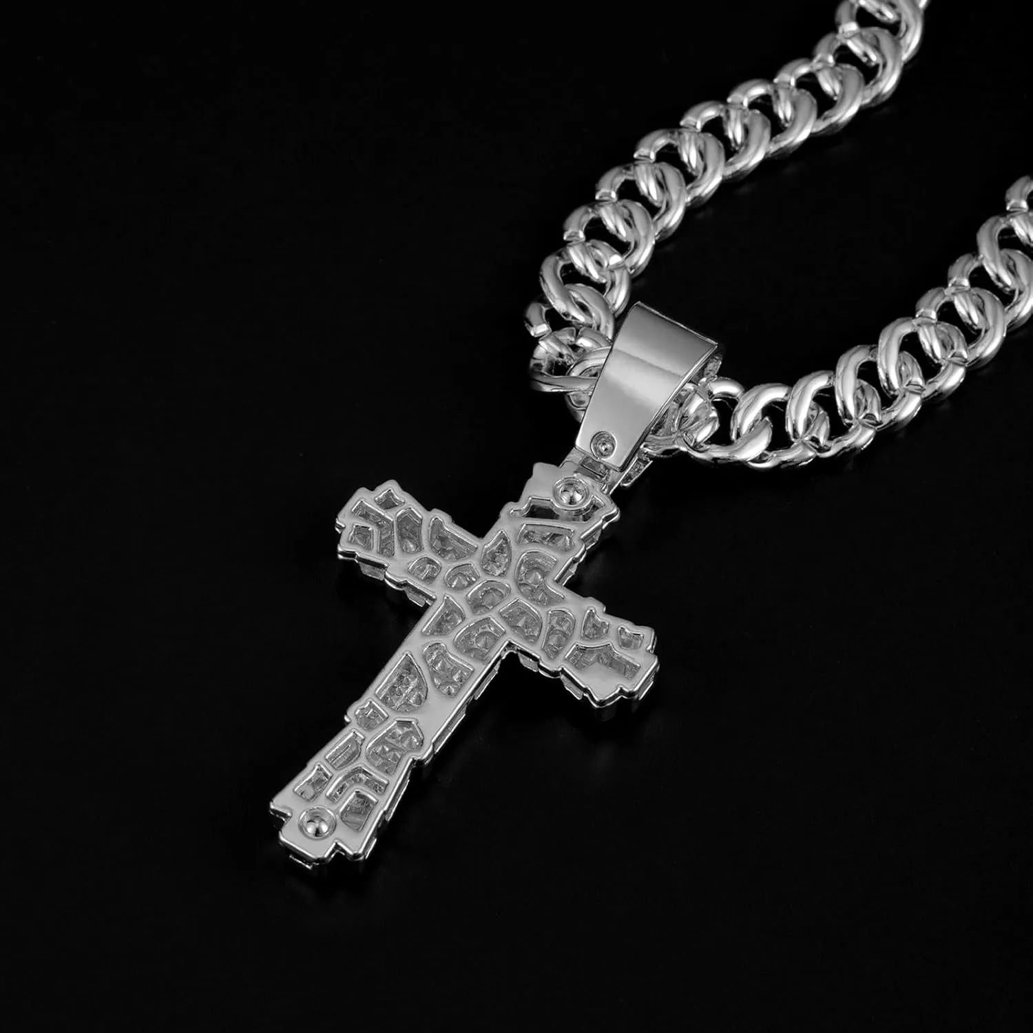 Hip-hop Cuban Chain, Rhinestone Pendant Necklace Jewelry For MenMen's Fashion JewelryWomen's Jewelry
