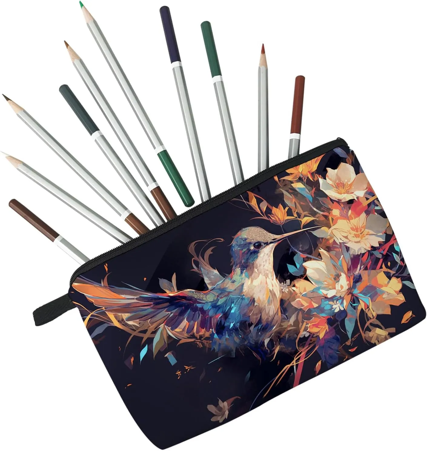 Hummingbird Gift Hummingbird Makeup Bag Cute Small Makeup Organizer Bag Travel Toiletry Zipper Pouch Trochilus Cosmetic Bag Birthday Christmas Gift for Bird Lovers Women