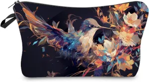 Hummingbird Gift Hummingbird Makeup Bag Cute Small Makeup Organizer Bag Travel Toiletry Zipper Pouch Trochilus Cosmetic Bag Birthday Christmas Gift for Bird Lovers Women