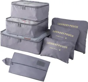 INVODA 7 Set Packing Cubes for Suitcases Travel Essentials for Carry on Luggage Organizer Bags Set for Travel Accessories Luggage Cubes (Grey)