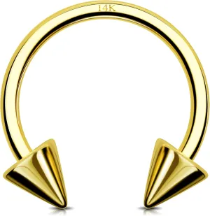 Jewseen 14K Solid Gold Septum Rings 16g Spike Septum Jewelry Daith Piercing Jewelry Tragus Helix Earrings Lip Piercing Jewelry for Women Men