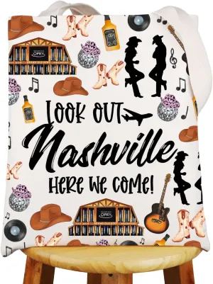 JNIAP Nashville Makeup Bag Nashville Trip Gifts Nashville Themed Gifts Nashville Zipper Bag Nashville Bags For Women (look out Nashville TG)