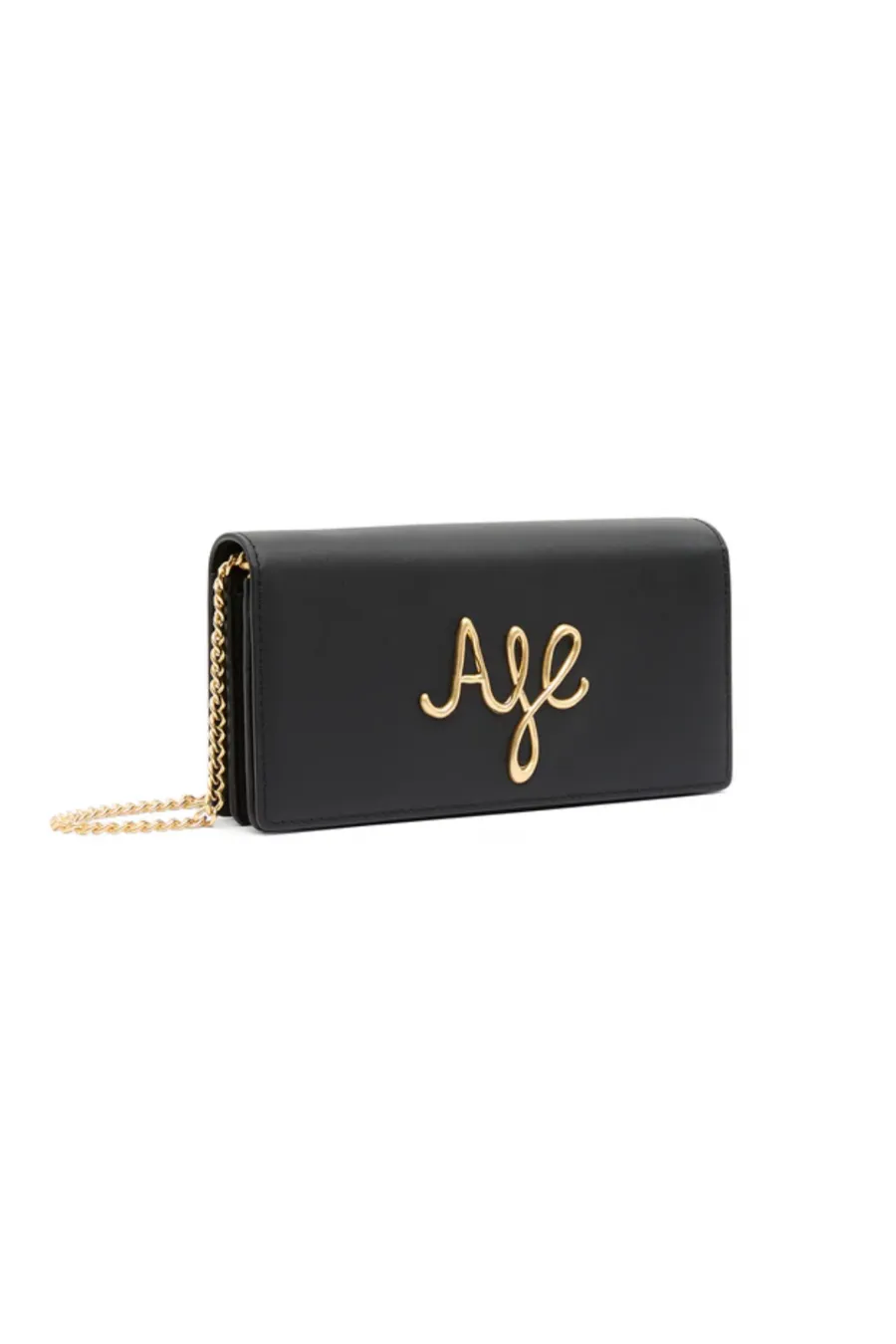 Joni Logo Chain Clutch Black