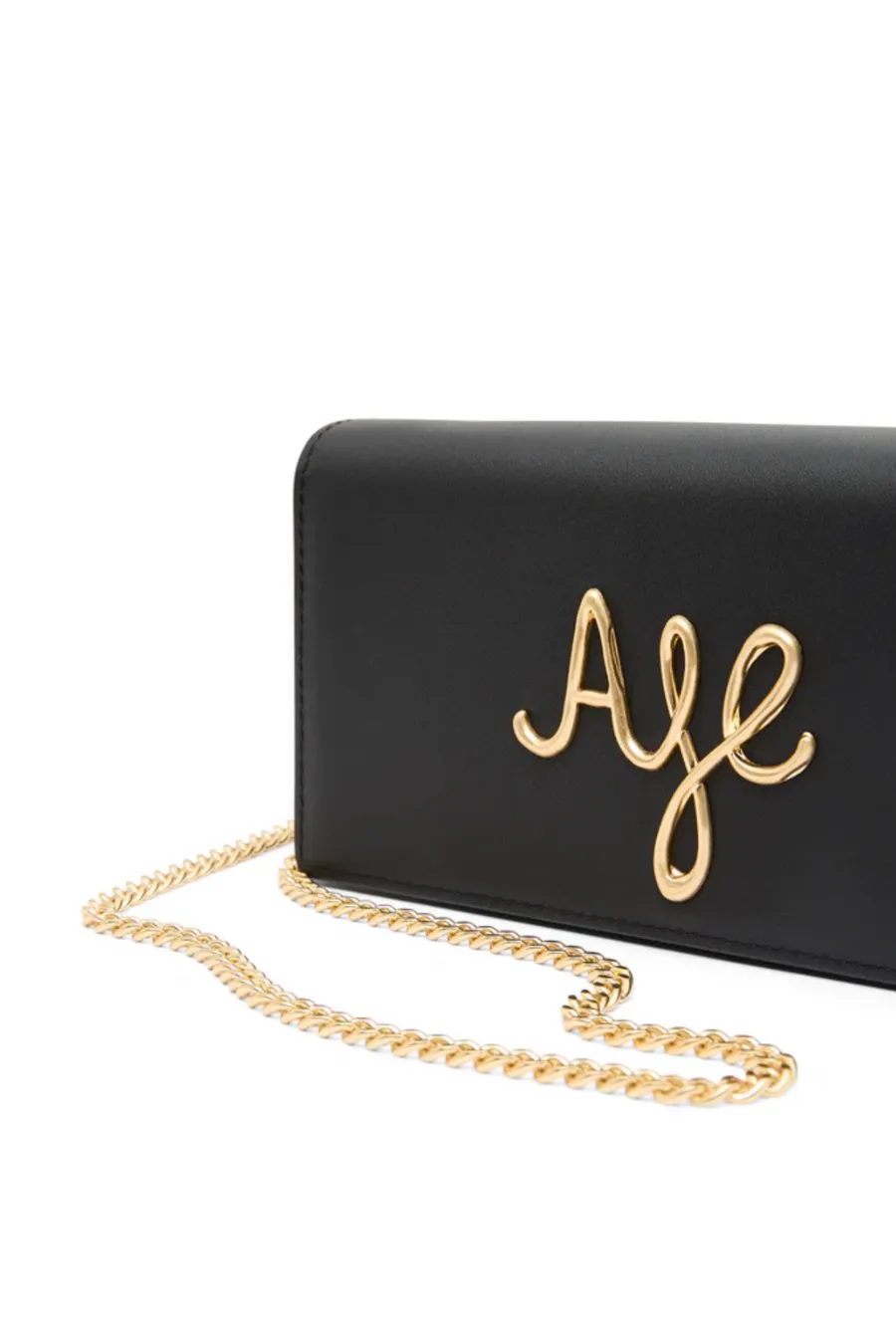 Joni Logo Chain Clutch Black