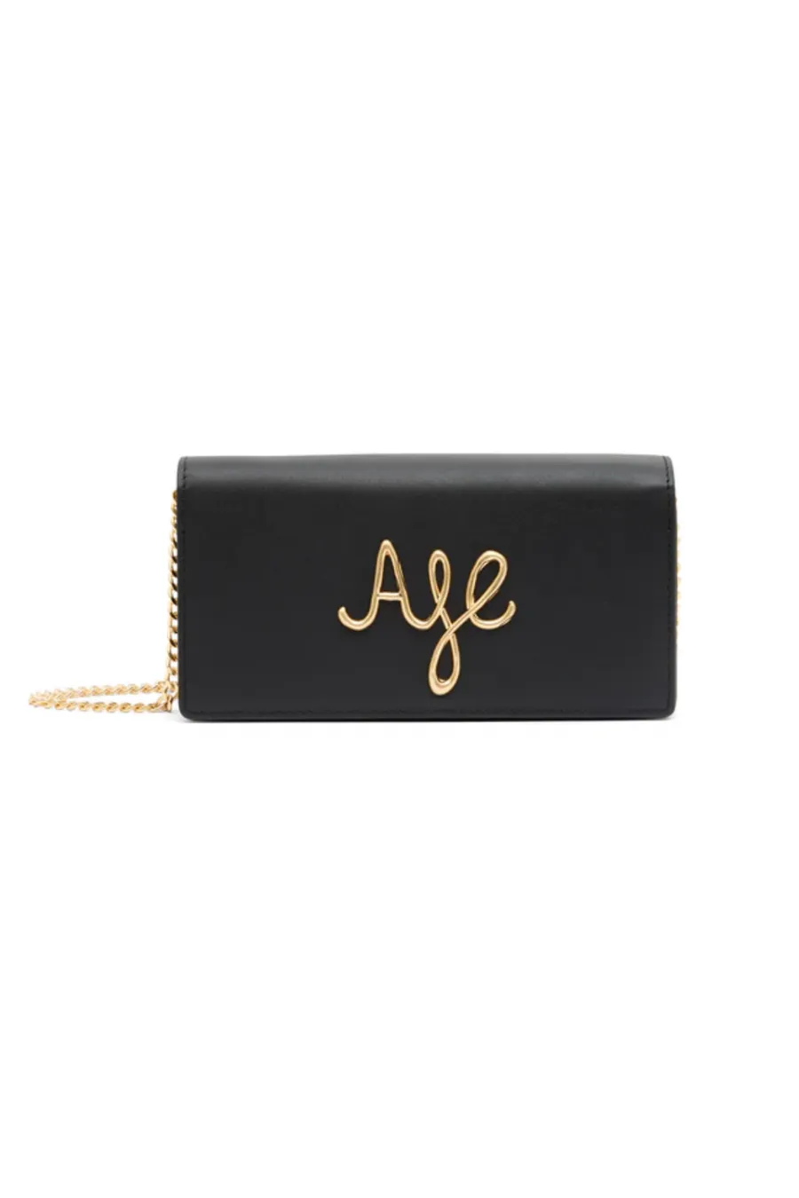 Joni Logo Chain Clutch Black