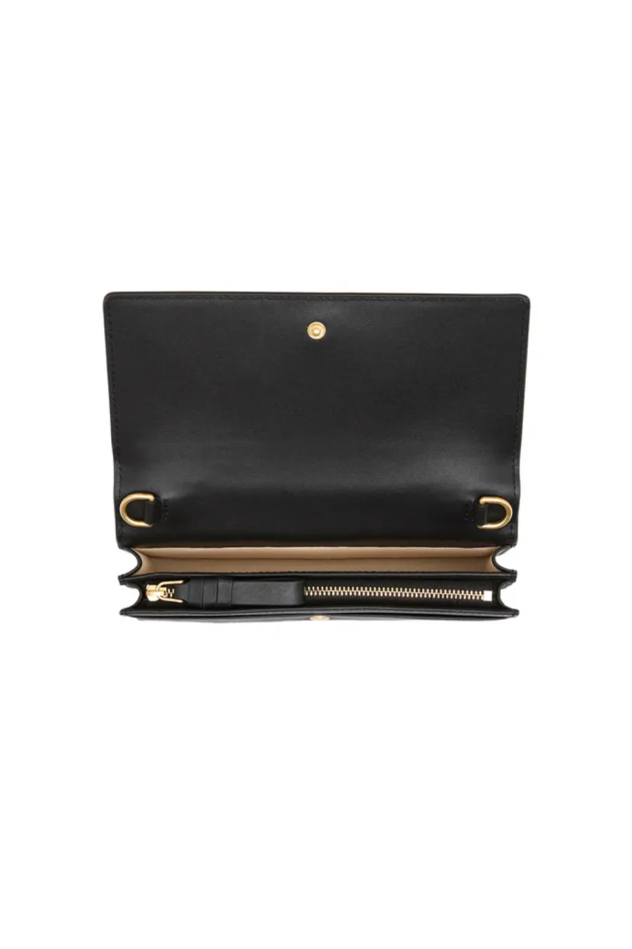 Joni Logo Chain Clutch Black