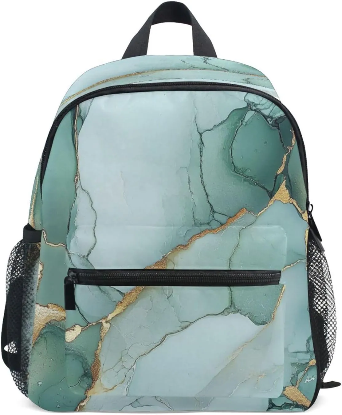 Kids Sport Backpack Kids Teens Boys Cute Diaper Bag Backpack with Chest Strap Marble Sage Green White