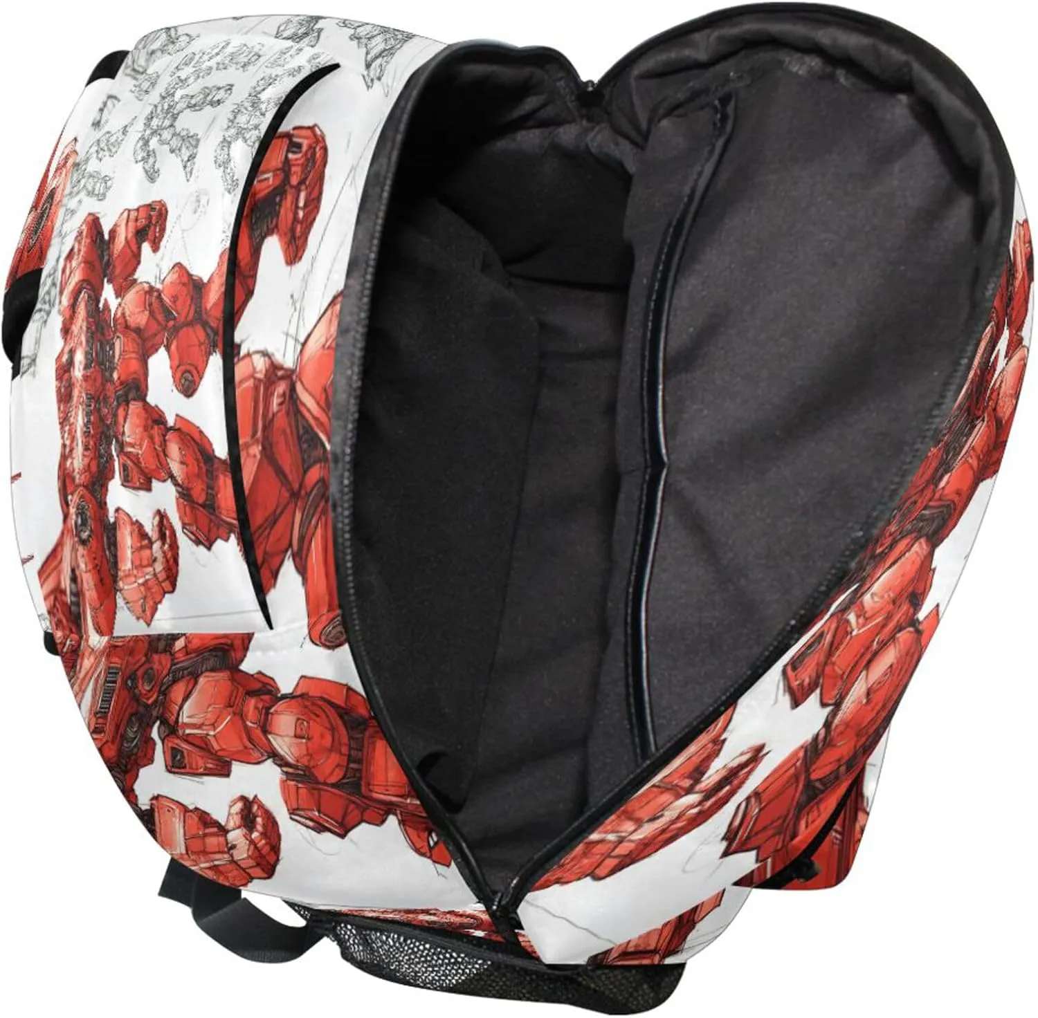 KLL Backpacks for Unisex Adult Fashion Diaper Bag Backpack with Chest Strap for Business Work College Travel Trip Red Robot