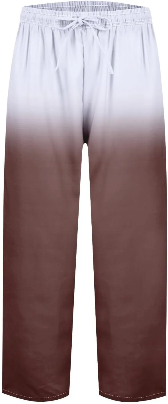 Linen Striped Print Pants for Woman Casual Pants Pants 2024 Summer Beach Loose Striped Linen Pants Women Linen Pants
