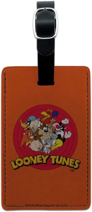 Looney Tunes Group Rectangle Leather Luggage Card Suitcase Carry-On ID Tag
