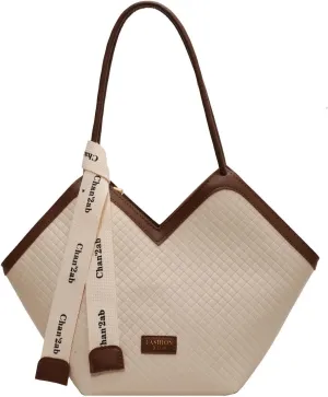 Love Heart Shape PU Artificial Leather Tote Bag for Women's Fashion Shoulder Bag and Satchel